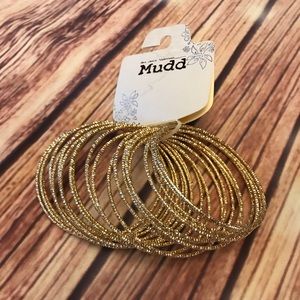 Gold tone bangle bracelets